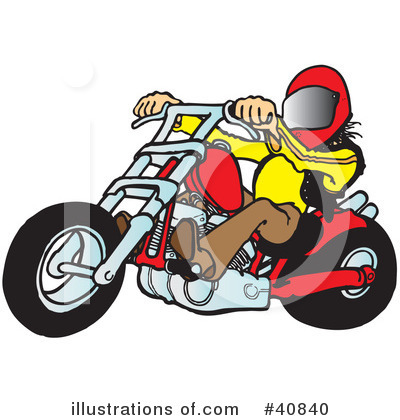 Royalty-Free (RF) Motorcycle Clipart Illustration by Snowy - Stock Sample #40840