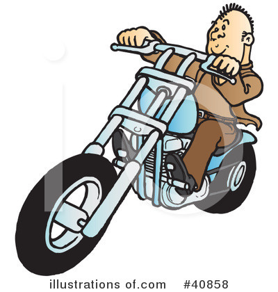 Royalty-Free (RF) Motorcycle Clipart Illustration by Snowy - Stock Sample #40858
