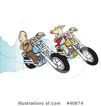 Royalty-Free (RF) Motorcycle Clipart Illustration by Snowy - Stock Sample #40874