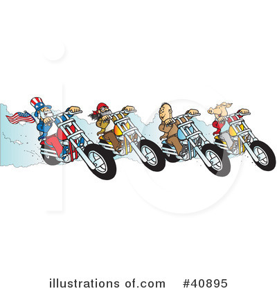 Royalty-Free (RF) Motorcycle Clipart Illustration by Snowy - Stock Sample #40895
