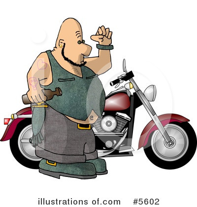 Royalty-Free (RF) Motorcycle Clipart Illustration by djart - Stock Sample #5602