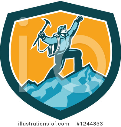 Royalty-Free (RF) Mountain Climbing Clipart Illustration by patrimonio - Stock Sample #1244853