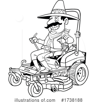 Lawn Mower Clipart #1738188 by LaffToon
