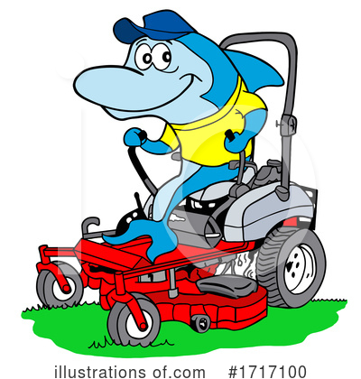Lawn Mower Clipart #1717100 by LaffToon