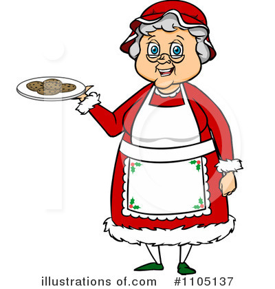 Royalty-Free (RF) Mrs Claus Clipart Illustration by Cartoon Solutions - Stock Sample #1105137