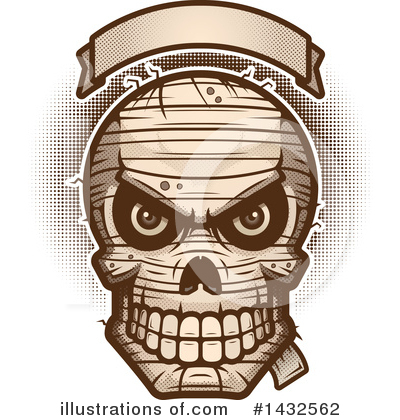 Royalty-Free (RF) Mummy Skull Clipart Illustration by Cory Thoman - Stock Sample #1432562