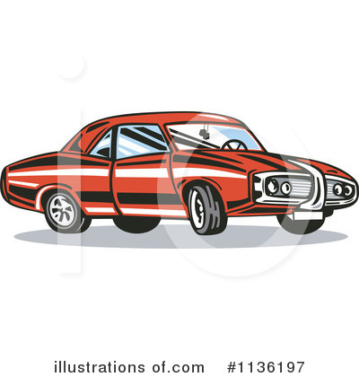 Royalty-Free (RF) Muscle Car Clipart Illustration by patrimonio - Stock Sample #1136197