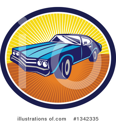 Royalty-Free (RF) Muscle Car Clipart Illustration by patrimonio - Stock Sample #1342335