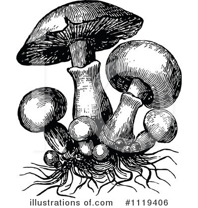 Royalty-Free (RF) Mushroom Clipart Illustration by Prawny Vintage - Stock Sample #1119406