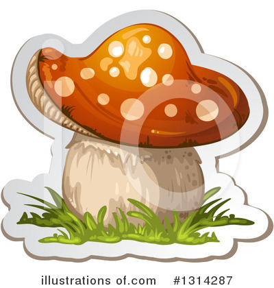 Royalty-Free (RF) Mushroom Clipart Illustration by merlinul - Stock Sample #1314287
