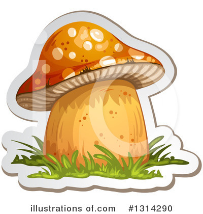 Royalty-Free (RF) Mushroom Clipart Illustration by merlinul - Stock Sample #1314290