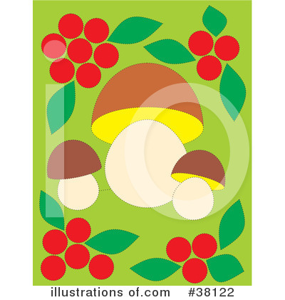 Royalty-Free (RF) Mushrooms Clipart Illustration by Alex Bannykh - Stock Sample #38122