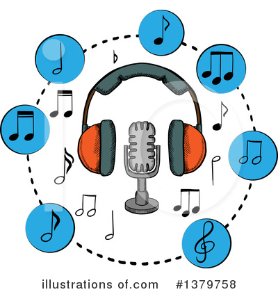 Headphones Clipart #1379758 by Vector Tradition SM