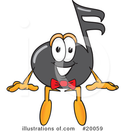 Music Note Character Clipart #20059 by Mascot Junction