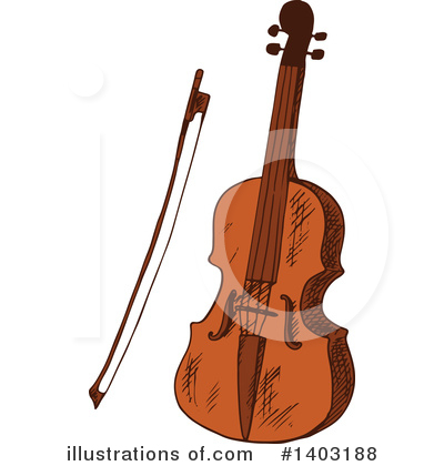 Violin Clipart #1403188 by Vector Tradition SM
