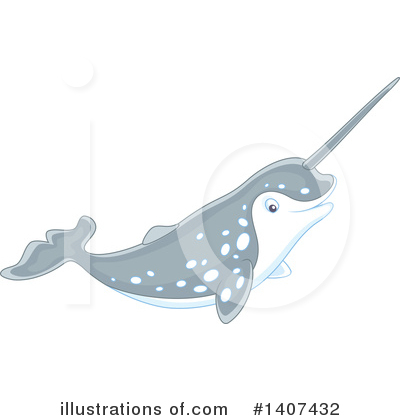 Narwhal Clipart #1407432 by Alex Bannykh