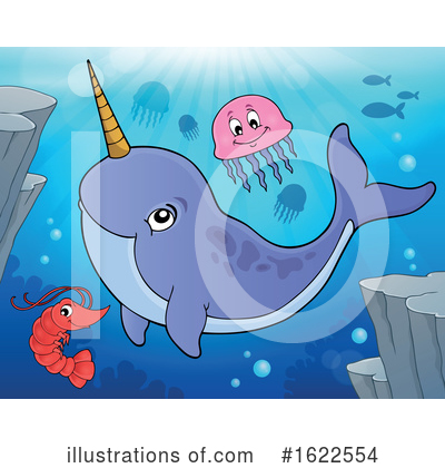 Royalty-Free (RF) Narwhal Clipart Illustration by visekart - Stock Sample #1622554