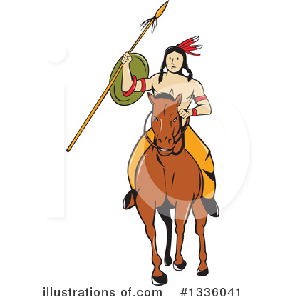 Native American Indian Clipart #1336041 by patrimonio