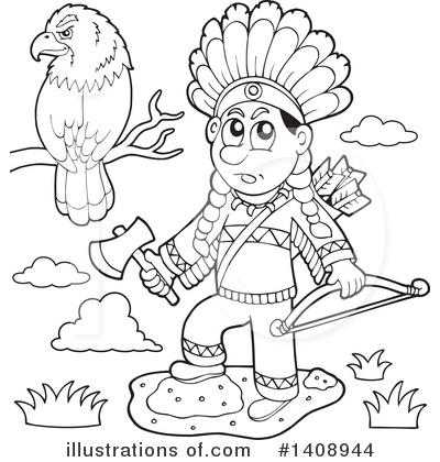 Royalty-Free (RF) Native American Clipart Illustration by visekart - Stock Sample #1408944