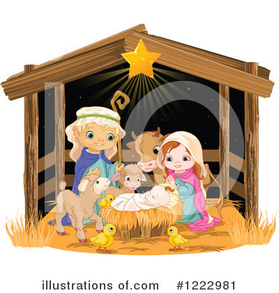 Royalty-Free (RF) Nativity Clipart Illustration by Pushkin - Stock Sample #1222981