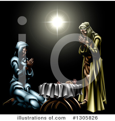 Nativity Scene Clipart #1305826 by AtStockIllustration