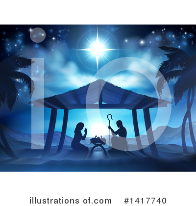 Nativity Scene Clipart #1417740 by AtStockIllustration