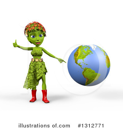 Royalty-Free (RF) Nature Woman Clipart Illustration by Michael Schmeling - Stock Sample #1312771