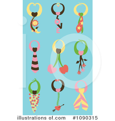 Royalty-Free (RF) Neck Tie Clipart Illustration by Cherie Reve - Stock Sample #1090315