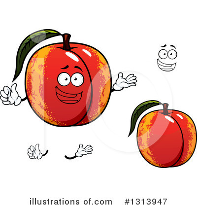 Royalty-Free (RF) Nectarine Clipart Illustration by Vector Tradition SM - Stock Sample #1313947