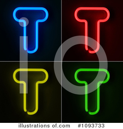 Neon Letter Clipart #1093733 by stockillustrations