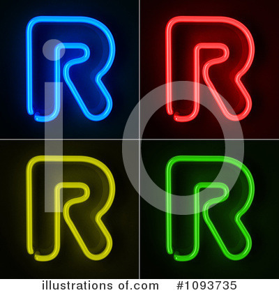 Royalty-Free (RF) Neon Letters Clipart Illustration by stockillustrations - Stock Sample #1093735