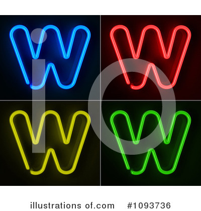 Neon Letters Clipart #1093736 by stockillustrations