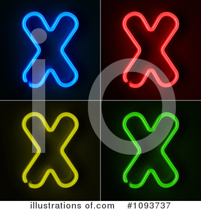 Neon Letter Clipart #1093737 by stockillustrations