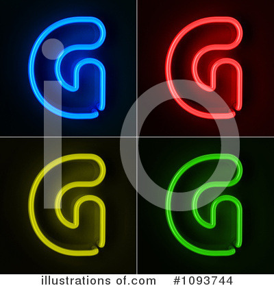 Royalty-Free (RF) Neon Letters Clipart Illustration by stockillustrations - Stock Sample #1093744