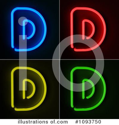 Neon Letters Clipart #1093750 by stockillustrations