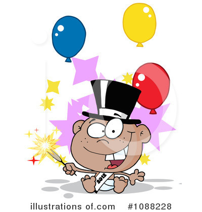 Royalty-Free (RF) New Year Baby Clipart Illustration by Hit Toon - Stock Sample #1088228