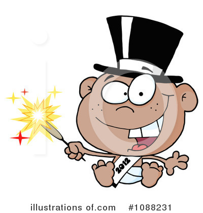 Royalty-Free (RF) New Year Baby Clipart Illustration by Hit Toon - Stock Sample #1088231