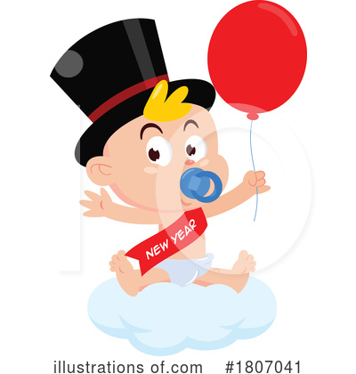New Year Baby Clipart #1807041 by Hit Toon