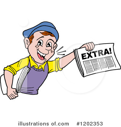 Paper Boy Clipart #1202353 by LaffToon