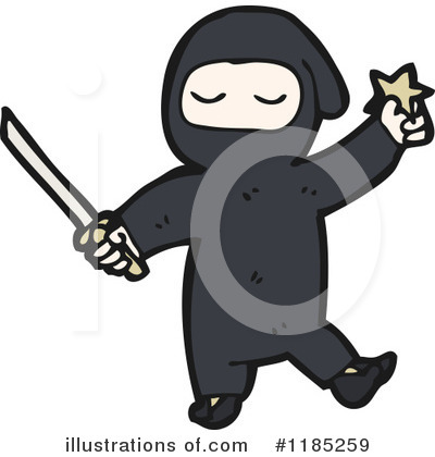 Royalty-Free (RF) Ninja Clipart Illustration by lineartestpilot - Stock Sample #1185259