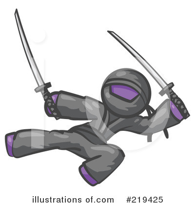 Royalty-Free (RF) Ninja Clipart Illustration by Leo Blanchette - Stock Sample #219425