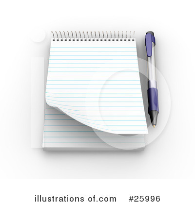Royalty-Free (RF) Notepad Clipart Illustration by KJ Pargeter - Stock Sample #25996