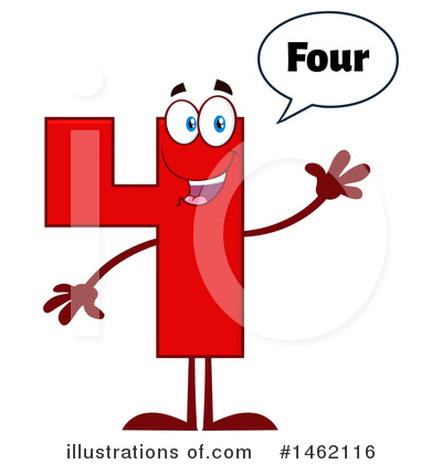 Royalty-Free (RF) Number 4 Clipart Illustration by Hit Toon - Stock Sample #1462116