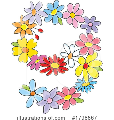 Floral Number Clipart #1798867 by Alex Bannykh