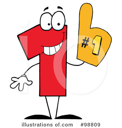 Royalty-Free (RF) Number One Clipart Illustration by Hit Toon - Stock Sample #98809