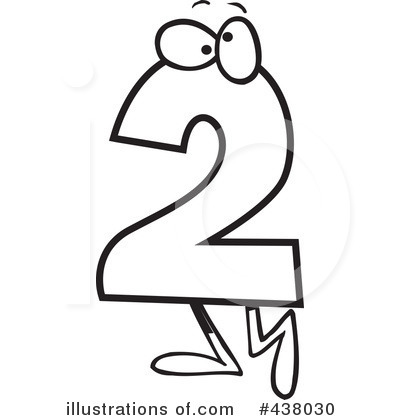 Royalty-Free (RF) Number Two Clipart Illustration by toonaday - Stock Sample #438030
