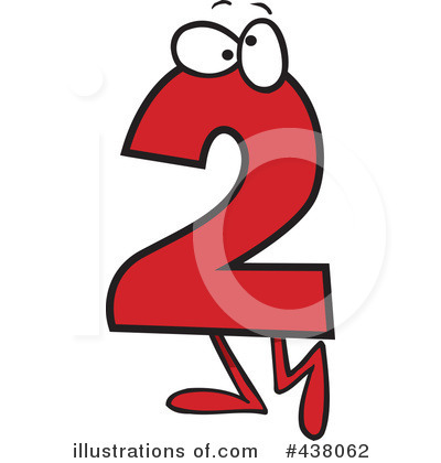 Royalty-Free (RF) Number Two Clipart Illustration by toonaday - Stock Sample #438062