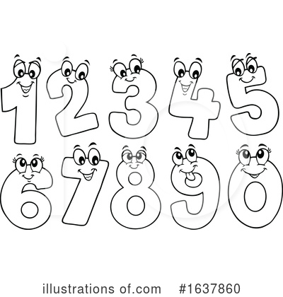 Royalty-Free (RF) Numbers Clipart Illustration by visekart - Stock Sample #1637860