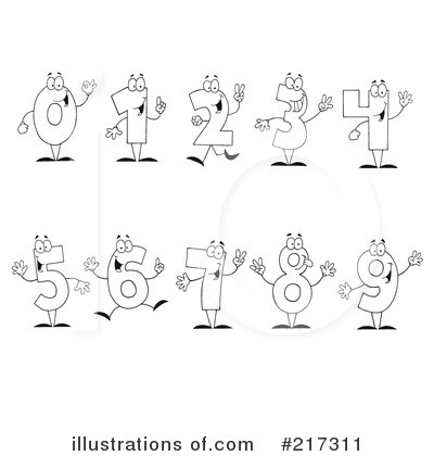 Royalty-Free (RF) Numbers Clipart Illustration by Hit Toon - Stock Sample #217311