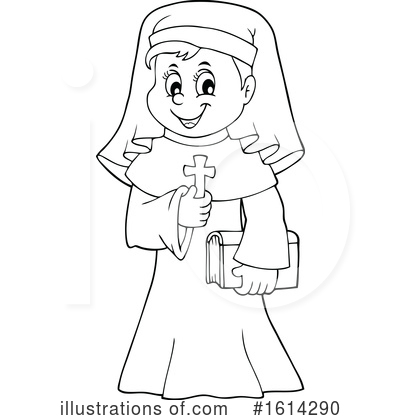 Royalty-Free (RF) Nun Clipart Illustration by visekart - Stock Sample #1614290